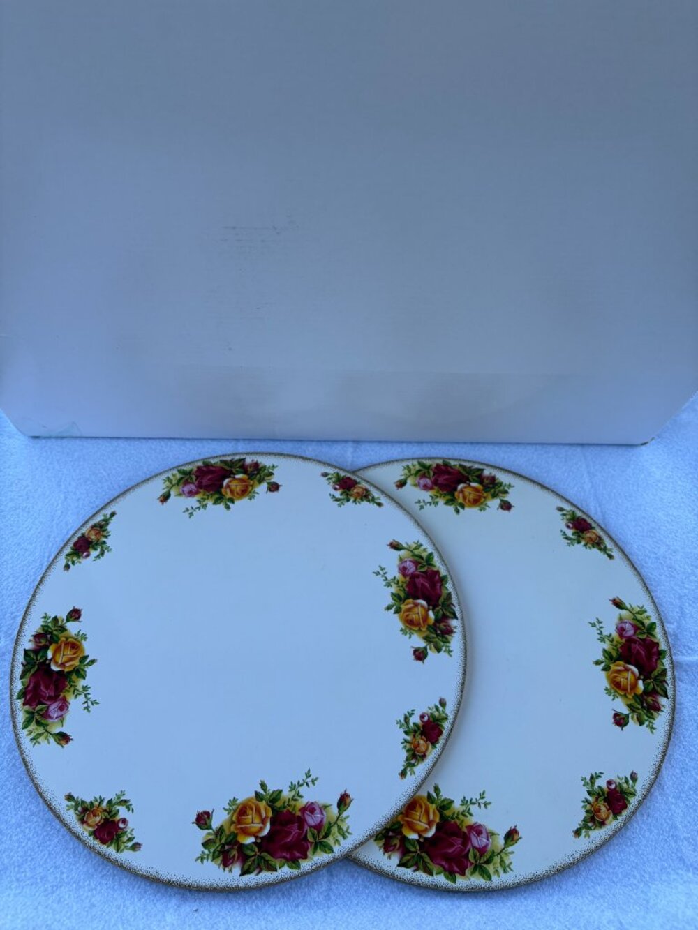 Royal Albert Old Country Roses Cork Trivets Hot Pads 10" Set of 2 - Picture 3 of 3